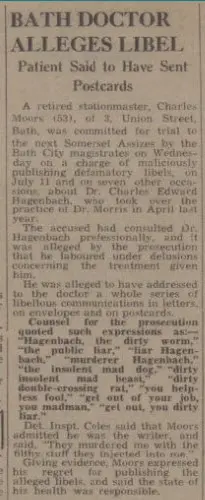 libels on dr hagenbach bath chronicle and weekly gazette saturday 13 december 1941