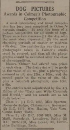 mrs haslam wins photography competition bath chronicle and weekly gazette saturday 18 may 1935