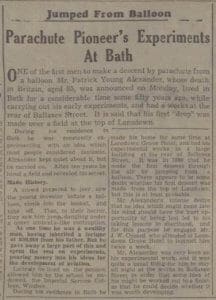 Patrick Young Alexander (1867 - 1943) - Bath Chronicle and Weekly Gazette - Saturday 17 July 1943