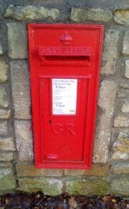 Post box on North Road by Shaft Road