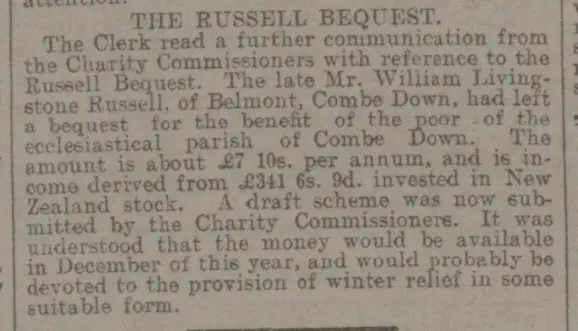 russell bequest bath chronicle and weekly gazette saturday 30 march 1912