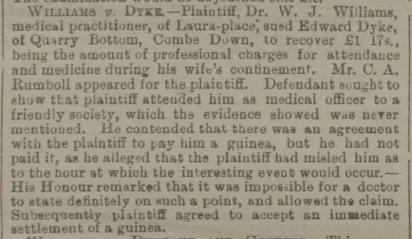 williams v dyke bath chronicle and weekly gazette thursday 21 december 1893