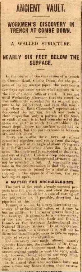 ancient vault bath chronicle and weekly gazette saturday 11 april 1925
