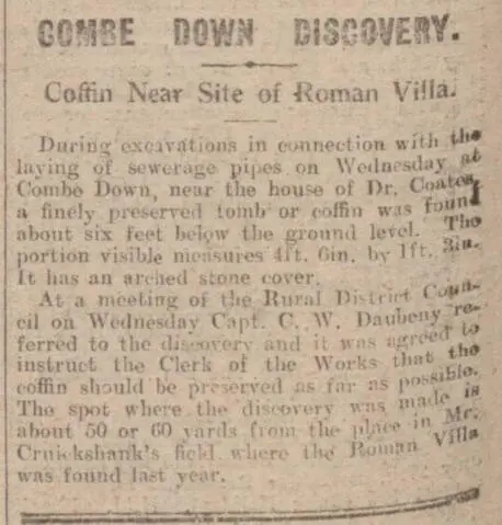combe down discovery bath chronicle and weekly gazette saturday 11 april 1925