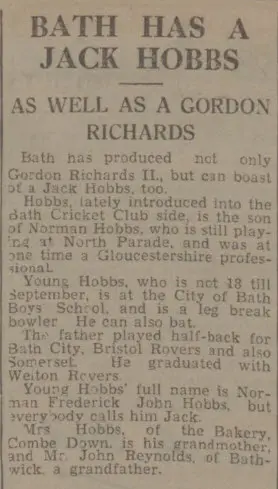 bath has a jack hobbs bath chronicle and weekly gazette saturday 20 may 1944