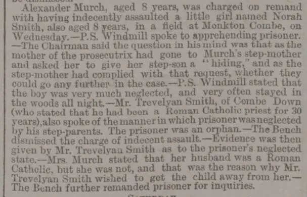 indecent assault trevelyan smith witness bath chronicle and weekly gazette thursday 19 august 1880