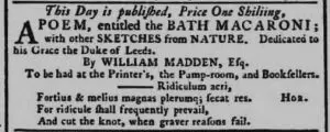 publication of the bath macaroni bath chronicle and weekly gazette thursday 15 november 1781 300x120