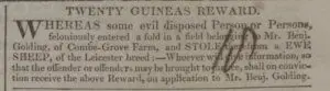 benjamin golding combe grove farm bath chronicle and weekly gazette thursday 7 december 1826 300x83