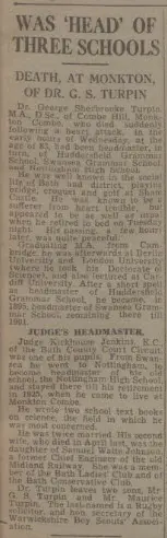 death of dr turpin bath chronicle and weekly gazette saturday 1 january 1949