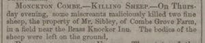 Mr Sibley, Combe Grove farm - Bath Chronicle and Weekly Gazette - Thursday 19 June 1856