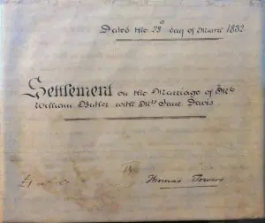 butler davis deed dated the 23rd day of march 1832 settlement on the marriage of mr william butler with mrs jane davis 300x252