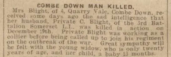private c blight bath chronicle and weekly gazette saturday 30 january 1915