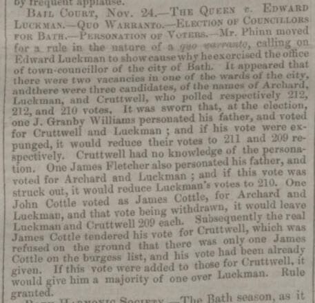 The Queen v Edward Luckman - Bath Chronicle and Weekly Gazette - Thursday 26 November 1846