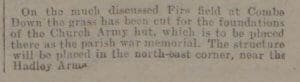 Church Army hut war memorial - Bath Chronicle and Weekly Gazette - Saturday 21 June 1919