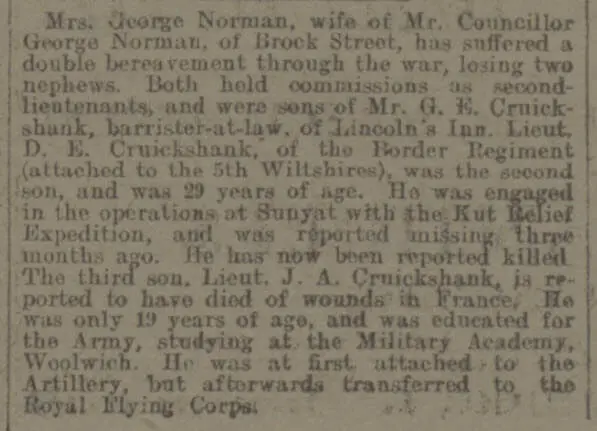 cruickshank brothers bath chronicle and weekly gazette saturday 15 july 1916