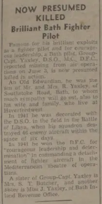 now presumed killed bath chronicle and weekly gazette saturday 29 april 1944