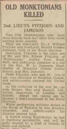 old monktonians killed bath chronicle and weekly gazette saturday 7 september 1940