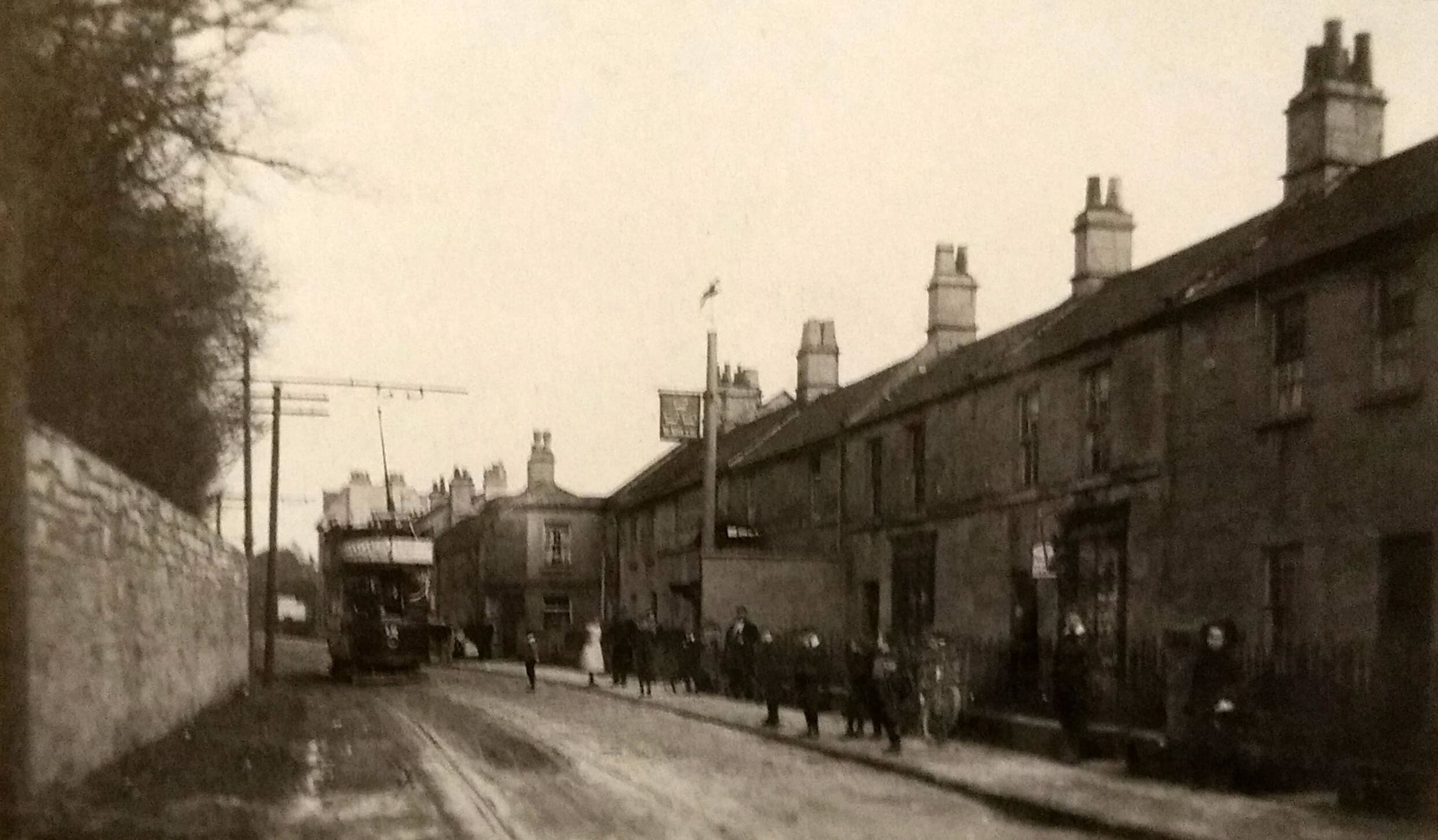 Tram on North Road, Combe Down about 1905