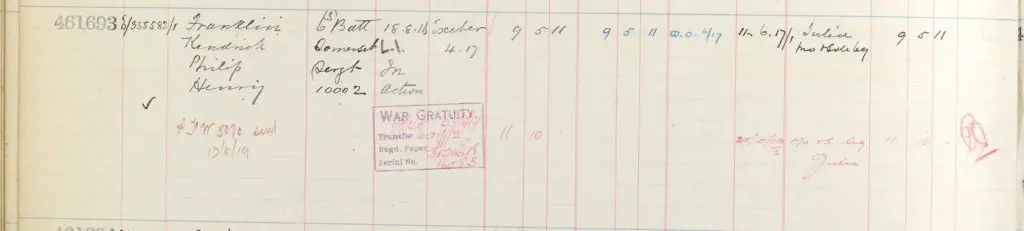 uk army registers of soldiers effects 1901 1929 for kendrick philip henry franklin 1024x231