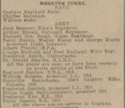 monkton combe soldiers bath chronicle and weekly gazette saturday 7 november 1914
