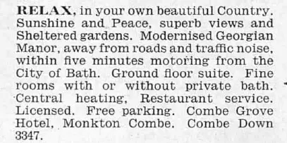 Combe Grove Manor - The Tatler - Wednesday 25 March 1964