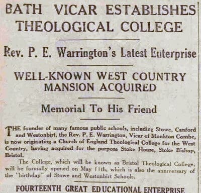 Extract from Theological College - Bath Chronicle and Weekly Gazette - Saturday 27 February 1932