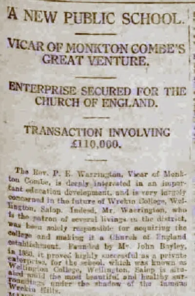 extract from wrekin college bath chronicle and weekly gazette saturday 22 january 1921