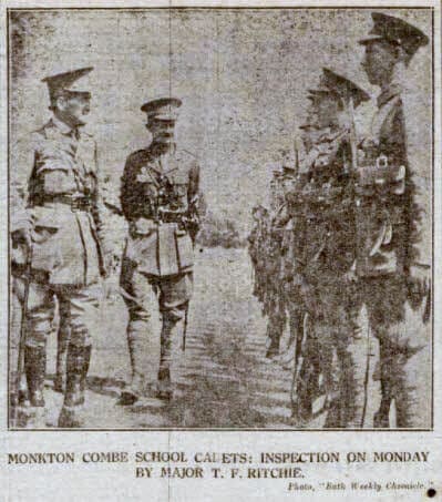 Monkton Combe cadets inspection - Bath Chronicle and Weekly Gazette - Saturday 9 July 1921