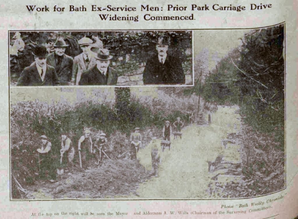 Widening Prior Park carriage drive - Bath Chronicle and Weekly Gazette - Saturday 29 January 1921