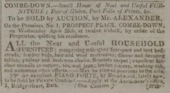 1 prospect place combe down bath chronicle and weekly gazette thursday 12 april 1821