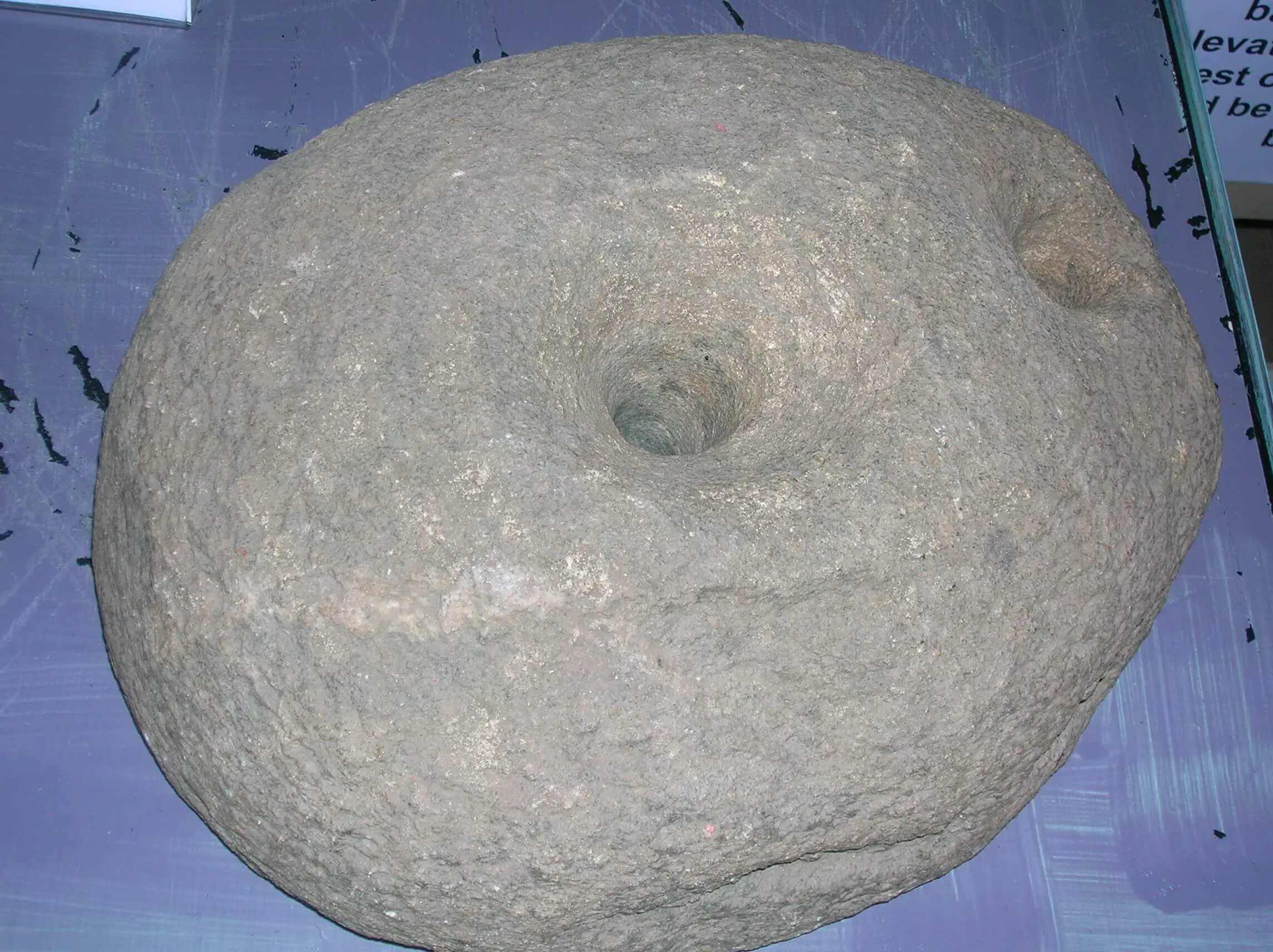 an upper quern stone from dalgarven mill the ayrshire museum of country life costume north ayrshire scotland