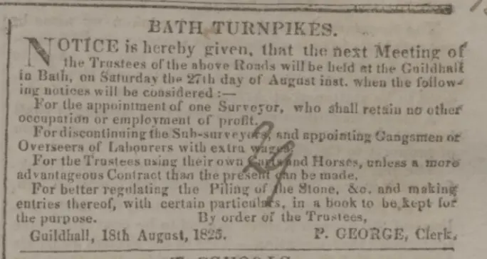 Change to surveyor's terms proposed - Bath Chronicle and Weekly Gazette - Thursday 25 August 1825