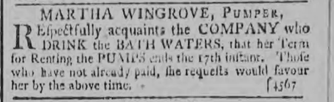 martha wingrove pumper bath chronicle and weekly gazette thursday 9 july 1795