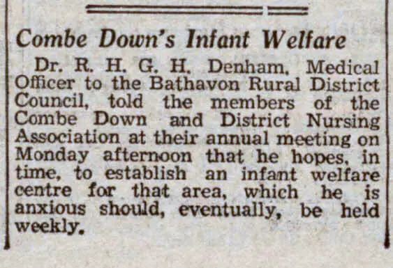 combe down s infant welfare bath chronicle and weekly gazette saturday 20 may 1939
