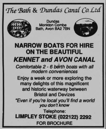 Bath and Dundas canal co - Wells Journal - Thursday 21 January 1988