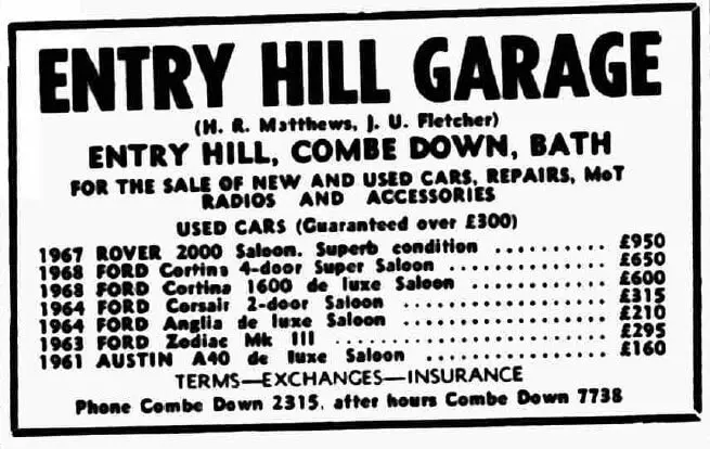 entry hill garage somerset standard friday 11 december 1970