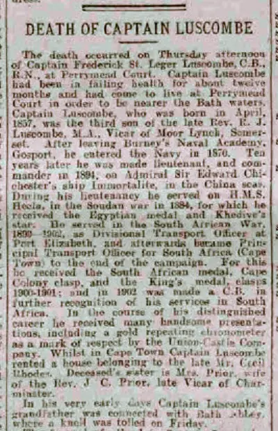 capt luscombe bath chronicle and weekly gazette thursday 18 february 1904