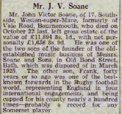 john victor soane bath chronicle and weekly gazette saturday 8 february 1941