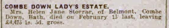 Storrar, Belmont, Bath Chronicle and Weekly Gazette - Saturday 24 April 1915