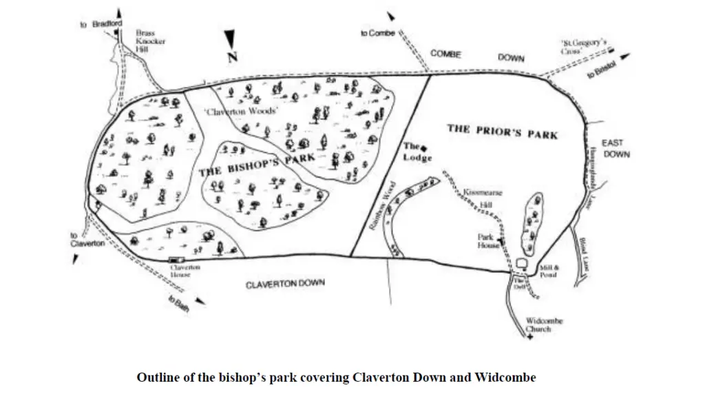 Outline of the Bishop’s Park covering Claverton Down and Widcombe