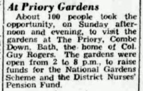 Col Guy Rogers, The Priory, Bath Chronicle and Weekly Gazette - Saturday 22 April 1950