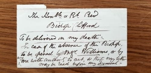 Letter from Henrietta to Bishop Clifford, 1877