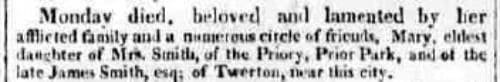 Mrs Smith, Bath Chronicle and Weekly Gazette - Thursday 26 Nov 1818