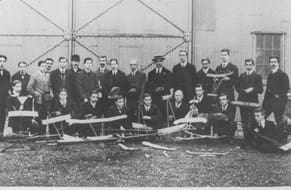 Bath Model Aeroplane Club probably taken at Lansdown on the outskirts of Bath circa 1908