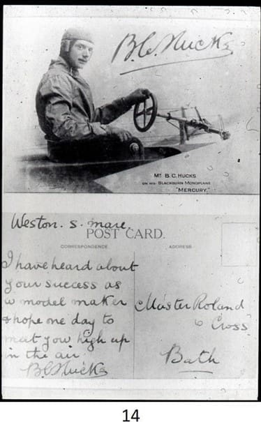 Benny Hucks in late August 1911 piloted his Blackburn Mercury Two monoplane to Weston Super Mare 2