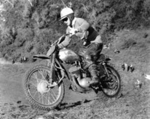 Bryan Badger Goss the Cotton Works scrambler riding the resulting 250cc Cotton Cross Cougar 2 300x239