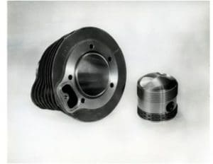Cross aluminium liner less cylinders from the Blackburne vee twin of 1950 2 300x232