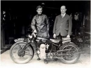 Frank Milsom and Roland Cross with GL 1722 an HRD Cross 500cc Rotary Valve motorcycle 300x225